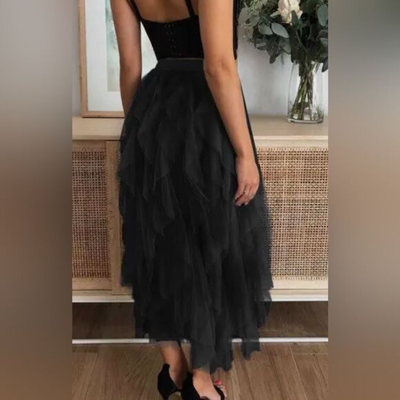 A-Line Long Tulle Skirt - Picture 2 of 2